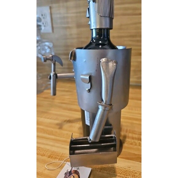 H&K Steel Sculpt￼ure Wine Bottle Holder-Carpenter-Handmade Ltd. Edition - Picture 3 of 11